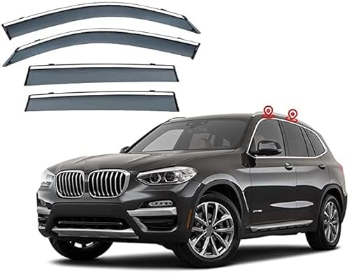 Auto Windabweiser für BMW X3 E83 F25 G01 2003-2022 Autofenstervisiere Regenschutz Vent Visier Seitenwindabweiser Rauchabzug Schatten Zubehör 4Pcs von THERES