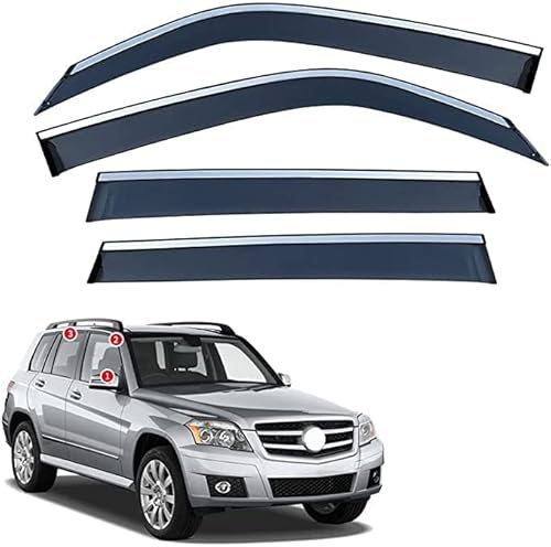 Auto Windabweiser für Mercedes-Benz GLK X204 2008-2015 Autofenstervisiere Regenschutz Vent Visier Seitenwindabweiser Rauchabzug Schatten Zubehör 4Pcs von THERES
