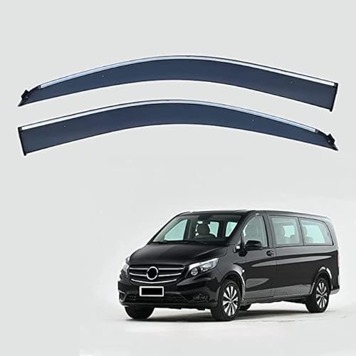 Auto Windabweiser für Mercedes-Benz Vito 2010-2021 Autofenstervisiere Regenschutz Vent Visier Seitenwindabweiser Rauchabzug Schatten Zubehör 4Pcs von THERES
