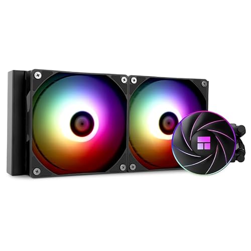 Thermalright AQUA ELITE 240 ARGB Flüssig-CPU-Kühler, 240 Kühlreihen, 2 x 120mm PWM-Lüfter, S-FDB-Lager, für AMD/AM4/AM5, INTEL LGA1150/1151/1155/1156/1200/2011/1700(Schwarz) von THERMALRIGHT