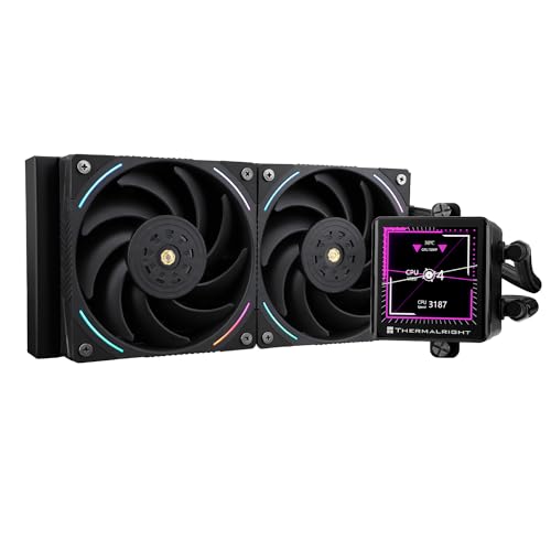 THERMALRIGHT Frozen Vision 240 Black Liquid CPU Wasserkühler mit 120mm PWM Lüfter, 2,88-Zoll quadratischer IPS-LCD-Bildschirm,Computer-Wasserkühler für AMD/AM4/AM5, Intel 1700/1150/1151/1200/2011 von THERMALRIGHT