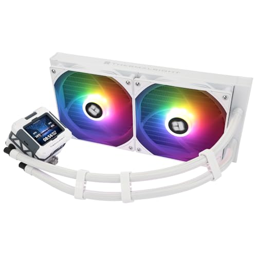 Thermalright FW280 ARGB Weiß-280mm AIO CPU Flüssigkeitskühler,IPS LCD-Bildschirm mit 320x240 Auflösung,für AM4/AM5/Intel LGA1700/1851,'2,4 Zoll' Magnetabsorbierender LCD-Bildschirm für Bilder von THERMALRIGHT