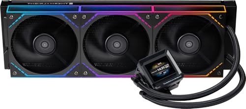 Thermalright FW360 SE ARGB V2 360 mm CPU AIO Flüssigkeitskühler für Desktop – TL-M12Q 2000 U/min, Daisy-Chain-Lüfter, 5,1 cm LCD-Display, für AM4/AM5 & Intel 1700/1851 (schwarz) von THERMALRIGHT
