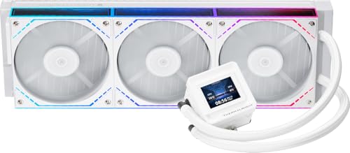Thermalright FW360 SE ARGB V2 360 mm CPU AIO Flüssigkeitskühler für Desktop – TL-M12QW 2000 U/min, Daisy-Chain-Lüfter, 5,1 cm LCD-Display, für AM4/AM5 & Intel 1700/1851 (weiß) von THERMALRIGHT