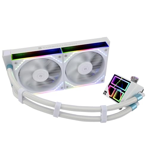 Thermalright Frozen Infinity 240 WHITE CPU-Flüssigkeitskühler,Doppel-PWM-Lüfter mit 2000 U/min,Desktop-CPU-Aio-Kühler,für AM4/AM5 und Intel LGA115X/2011/1700/1851,Infinity Mirror PC-CPU-Wasserkühler von THERMALRIGHT