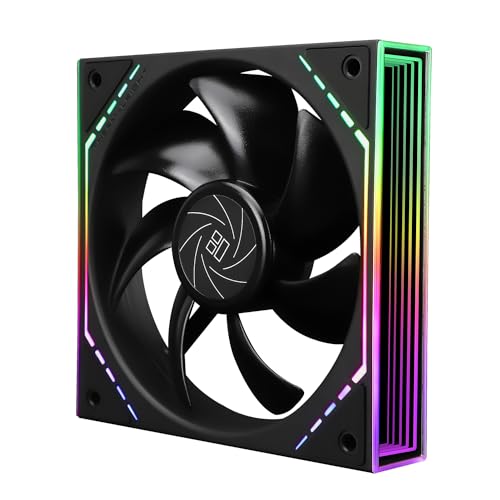 Thermalright TL-M12 Gehäuselüfter 120mm ARGB CPU Kühler Lüfter kommt mit ARGB Spiegel Lichteffekt, PC PWM Silent Fan mit 1500RPM Geschwindigkeit, Schwarz CPU Kühlung Lüfter von THERMALRIGHT