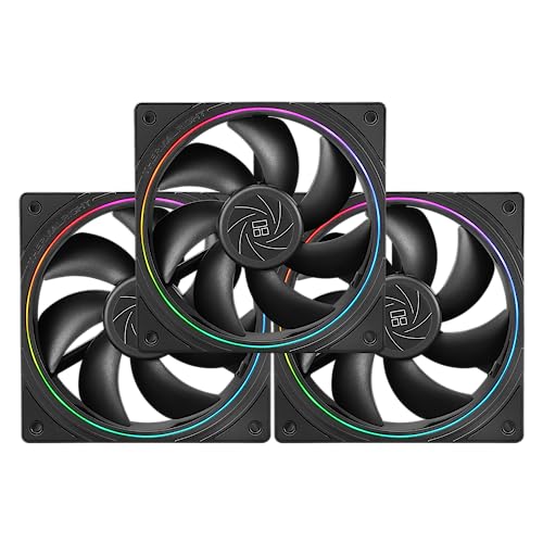 Thermalright TL-S12 CPU-Lüfter Gehäuse-Kühler PWM-Lüfter,Lichtwirkung mit feiner Blende,4pin PWM-Anschluss Computer mit ARGB-Blende,1500RPM Geschwindigkeit PC-Kühlung Fan(120mm, 3 Fans) von THERMALRIGHT
