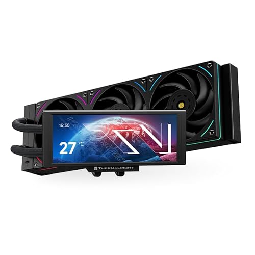 Thermalright Trofeo Vision 360 ARGB CPU-AIO-Kühler, 360 mm Heizkörper, IPS-LCD-Bildschirm mit 1280 x 480 Auflösung, für AM4/AM5, Intel LGA1851/1700, 6,86 cm (2,7 Zoll) LCD Langbildschirm von THERMALRIGHT