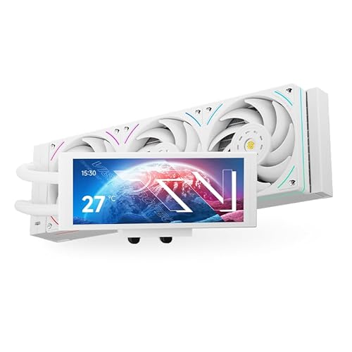Thermalright Trofeo Vision 360 ARGB weißer CPU-AIO-Kühler, 360 mm Heizkörper, IPS-LCD-Bildschirm mit 1280 x 480 Auflösung, für AM4/AM5, Intel LGA1851/1700, 6,86 cm (2,7 Zoll) LCD Langbildschirm von THERMALRIGHT