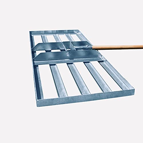 SattesGrün 75x35cm Profi Rasenrakel Rakel zum Sanden Abziehen Levelingrake Flächenebner Leveler Lawnleveling (ohne Stiel) von THERMO company