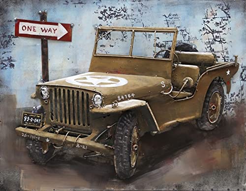 3D-Metallbild "The Militär Jeep Willys", L 80 cm von THERMOBRASS