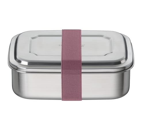 TC SANDWICH BOX 1,00 l, rose gold, Edelstahl unlackiert mit Textilband Brotdose aus Edelstahl, Pausenbrot für Uni, Schule, Büro, spülmaschinenfest, THERMOCAFÉ by THERMOS von THERMOCAFÉ BY THERMOS