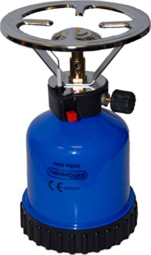 THERMOGAS-PITSOS Gaskocher Kartuschenkocher 190 gr. - Piezo Blau, Gasbetrieben, Flüssiggas, PORTABLE_STOVE von Pvmn