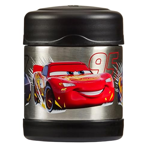 Thermos kids FUNTAINER Thermobehälter für Essen 300ml, Disney Cars - Edelstahl, absolut dicht, hält Speisen 5h heiß & 7h kalt, mit klappbarem Löffel, BPA-frei, ideal für Schule und Kita von Thermos