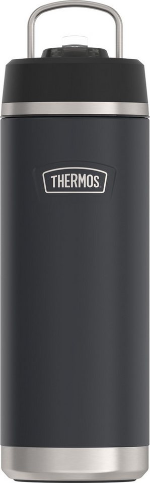 THERMOS Isolierflasche ICON WATER BOTTLE, Edelstahlkörper, spülmaschinenfest, 0,71l, 12h kalt, schappsicher mit einklappbarem Flip-Strohalm von THERMOS