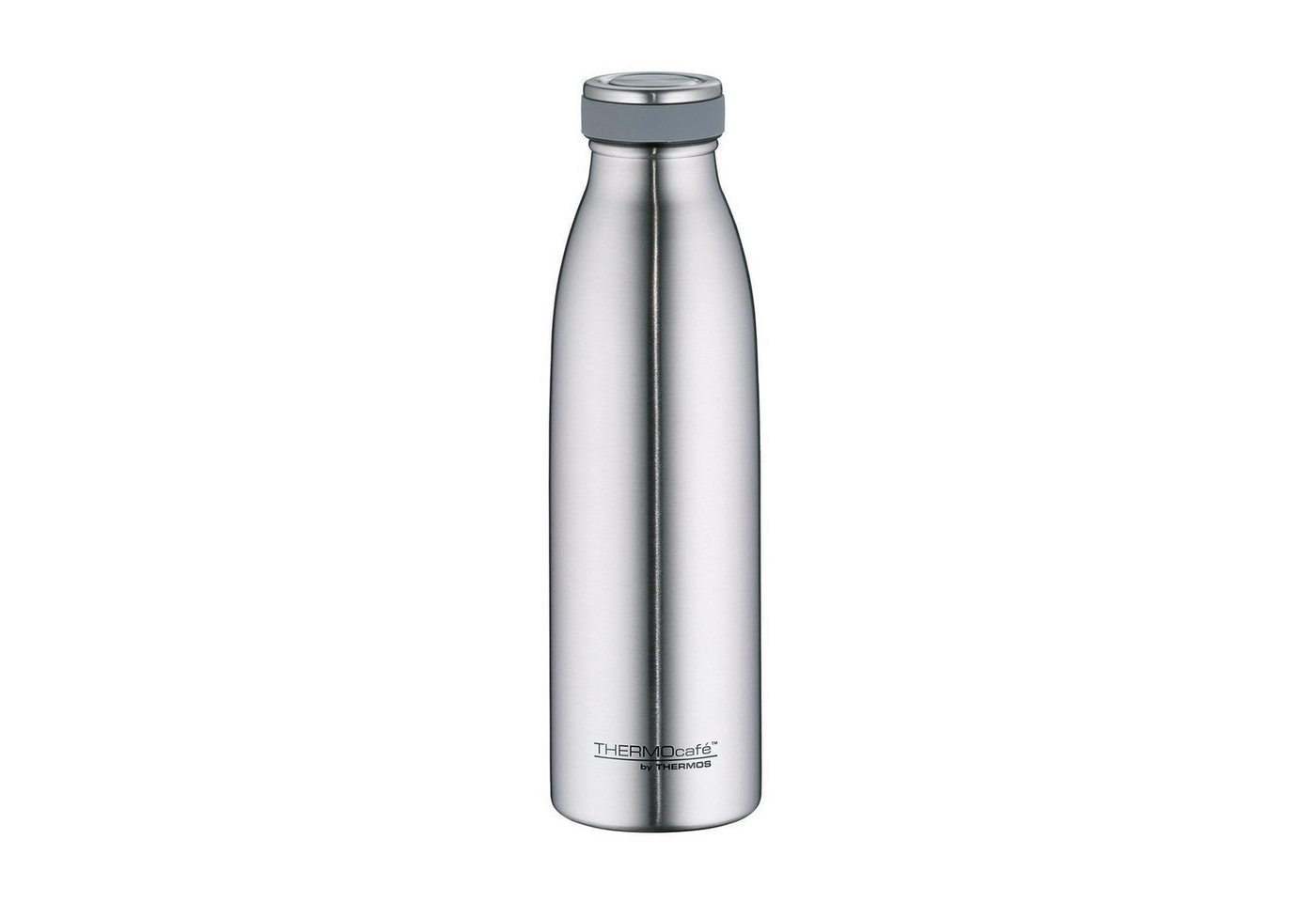 THERMOS Isolierflasche THERMOCAFE, 500 ml, Stahlgrau matt, Edelstahl, Auslaufsicher, 24 Stunden kalt, 12 Stunden warm von THERMOS