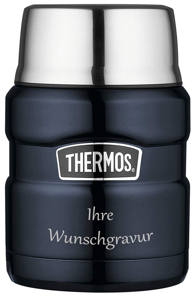 THERMOS Thermobehälter Essensbehälter 'King' dunkelblau, Edelstahl, Essensbehälter 'King' dunkelblau, mit persönlicher Wunschgravur von THERMOS