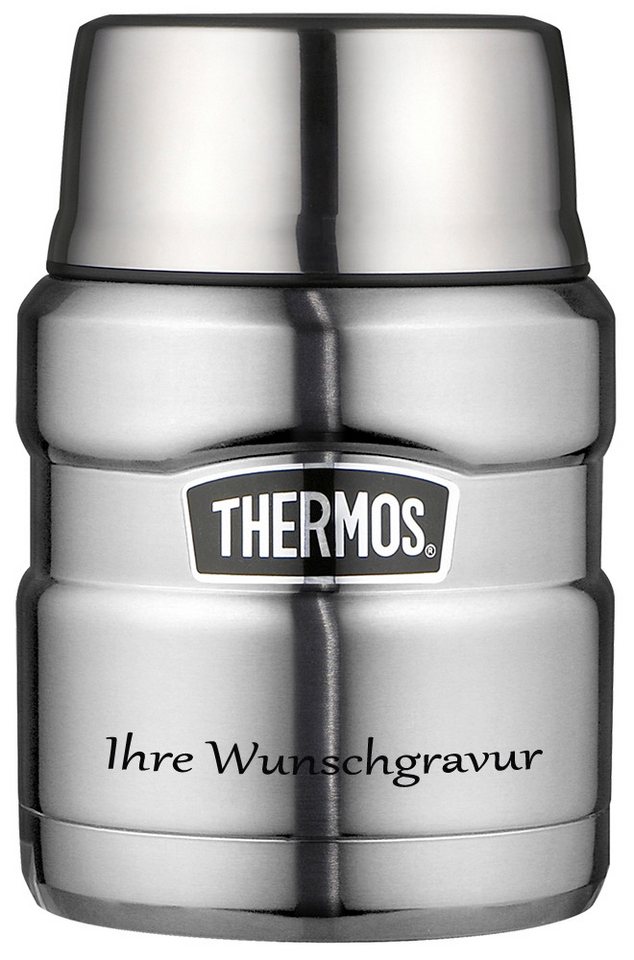 THERMOS Thermobehälter Essensbehälter 'King' silber, 470 ml, Edelstahl, Essensbehälter 'King' silber, mit persönlicher Wunschgravur von THERMOS
