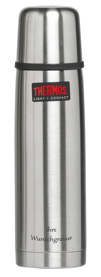 THERMOS Thermoflasche, 'Light & Compact', silber, mit persönlicher Wunschgravur von THERMOS