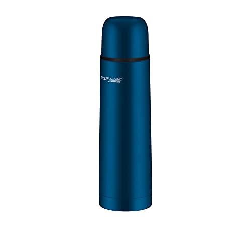 THERMOcafé by THERMOS TC BEVERAGE BOTTLE saphire blue mat 0,50l, Thermosflasche mit Becher aus Edelstahl, 12h heiß & 24h kalt, Auslaufsicher, für Schule, Unterwegs & Büro von THERMOcafé by THERMOS