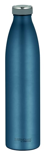 THERMOcafé by THERMOS TC BOTTLE night blue mat 1,00l, Isolierflasche aus Edelstahl, kohlensäurefest, 12h heiß 24h kalt, Auslaufsicher, für Schule, Unterwegs & Büro von THERMOcafé by THERMOS