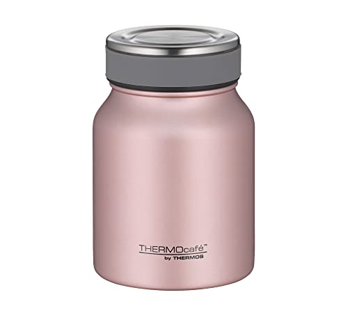 THERMOcafé by THERMOS TC FOOD JAR rose gold mat 0,50l, 9h heiß 14h kalt, Thermobehälter für Essen, doppelwandiger Lunchpot aus Edelstahl, auslaufsicher, spülmaschinenfest, für Büro und unterwegs von THERMOcafé by THERMOS