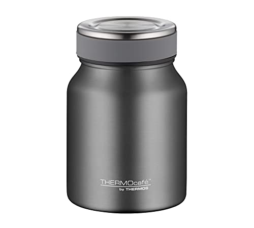 THERMOcafé by THERMOS TC FOOD JAR stone grey mat 0,50l, 9h heiß 14h kalt, Thermobehälter für Essen, doppelwandiger Lunchpot aus Edelstahl, auslaufsicher, spülmaschinenfest, für Büro und unterwegs von THERMOcafé by THERMOS