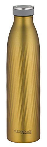 ThermoCafé Trinkflasche 750ml, TC Twist, Thermosflasche, Edelstahl gold Isolierflasche auslaufsicher, Wasserflasche 4087.285.075, Thermoskanne 12 Stunden heiß, 24 Stunden kalt von THERMOcafé by THERMOS