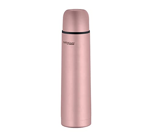 THERMOcafé by THERMOS TC BEVERAGE BOTTLE rose gold mat 0,70l, Thermosflasche mit Becher aus Edelstahl, 12h heiß & 24h kalt, Auslaufsicher, für Schule, Unterwegs & Büro von THERMOcafé by THERMOS