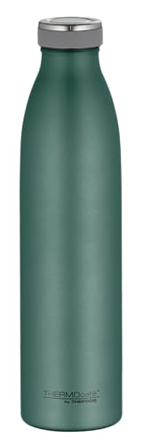 THERMOcafé by THERMOS TC BOTTLE moss green mat 0,75l, Isolierflasche aus Edelstahl, kohlensäurefest, 12h heiß 24h kalt, Auslaufsicher, für Schule, Unterwegs & Büro von THERMOcafé by THERMOS