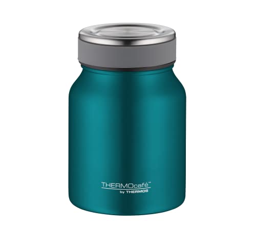 THERMOcafé by THERMOS TC FOOD JAR teal mat 0,50l, 9h heiß 14h kalt, Thermobehälter für Essen, doppelwandiger Lunchpot aus Edelstahl, auslaufsicher, spülmaschinenfest, für Büro und unterwegs von ThermoCafé by THERMOS