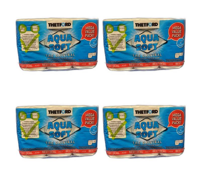 THETFORD Toilettenpapier 4x Aqua Soft Campingtoilettenpapier Sondergröße 6 Rollen von von THETFORD