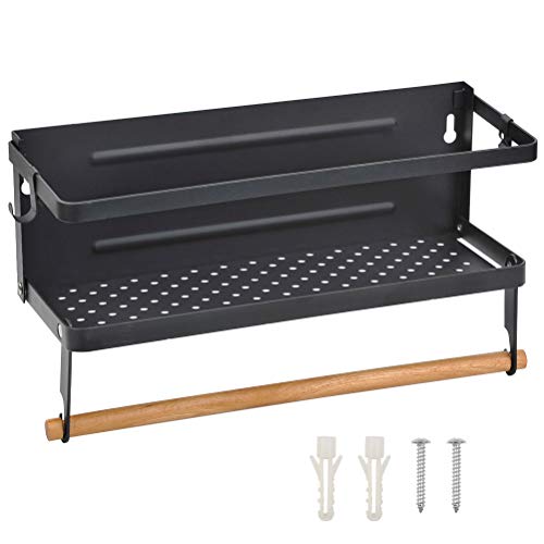 THETHO Küchenregal magnetisch Kühlschrank Aufbewahrungsorganisator, Kühlschrankhalter Hängeregal Magnet Gewürzregal Küchenständer Küchen Organizer, 32cm x 11cm x 17.8cm schwarz THETHO Küchenregal magnetisch Kühlschrank Aufbewahrungsorganisator, Kühlschrankhalter Hängeregal Magnet Gewürzregal Küchenständer Küchen Organizer, 32cm x 11cm x 17.8cm schwarz von THETHO