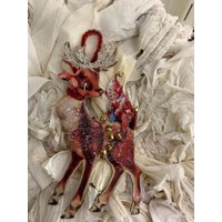 Elf Efrain Und Sein Treuer Rentier-Pfeilornamentsamthase Originallimitierte Auflageabsolut Bezaubernddeutscher Glitzerhandgemacht von THEVELVETRABBIT