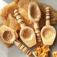 Handgeschnitzte Hölzerne Keksform - Blumenmuster-Plätzchenstempel Weihnachts- Und Erntedank-Backwerkzeug Mondkuchen- Oder Feiertags-Plätzchenpresse von THEWOODKINGDESIGN
