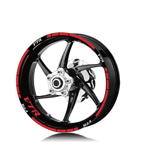 THHXJ Motorradreifen Und Felgen Dekoratives Reflektierendes Logo Kombinationsrad Aufkleber-Set Zubehör Für Honda VTR 1000(Red) von THHXJ