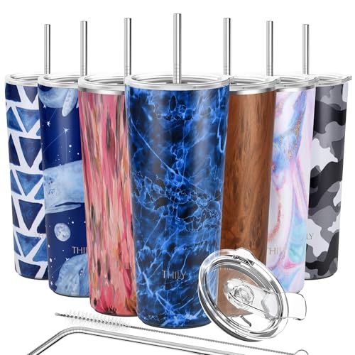 Tumbler Kaffeetasse aus Edelstahl – THILY 780 ml dreifach isolierter Weithals-Reisebecher mit spritzwassergeschütztem Deckel, für Eisgetränke und Heißgetränke-Smoothies, Abysmal Sea Tumbler Kaffeetasse aus Edelstahl – THILY 780 ml dreifach isolierter Weithals-Reisebecher mit spritzwassergeschütztem Deckel, für Eisgetränke und Heißgetränke-Smoothies, Abysmal Sea von THILY