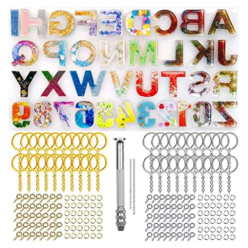 244 PCs/Setschlüsselkäse Making Formenwerkzeuge Rückwärtsbriefnummer Spiegel Silikonform Handwerksanhänger Machen Set Set von THINCAN