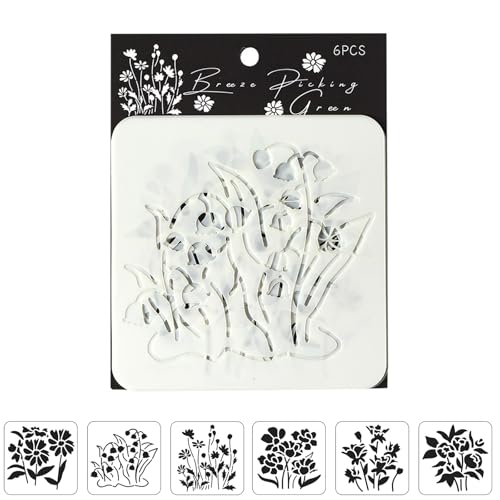 6 PCs Blumen Schablonen Haustierhandwerk Pflanzen Zeichnen Vorlagen Für Schulprojekte Und Kreative Hobbyisten Blumen Hohl Aus Malerei Pet Plant Journal von THINCAN