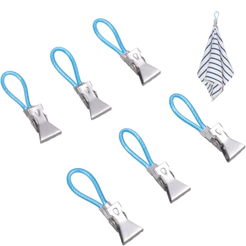 6 Pcs Metallstahl Stahlhang Handtuch Clip Platz Sparende Lösung Kleine Teashandtücher Clip Winddichte Badetücher Clips Mehrzweck von THINCAN