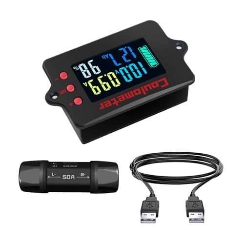 Coulometer 8-120 V 50A Batterie Monitore Bidirektional Präziser Erkennung Mit Hintergrundbeleuchtung COULOMB COCKER von THINCAN