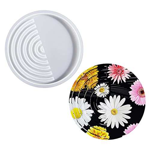 Crystal Tea Tablett Kaffee Form Epoxy Rund Gestreiftes Placemat Form Für Heimtischdekor Geeignet von THINCAN