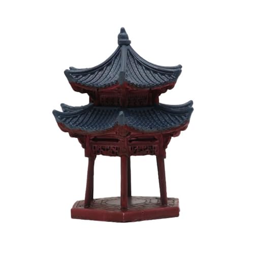 Doppelschicht Hexagonale Pagode Fishtanks Dekore Chinesische Stile Harz Ornament Für Aquariums Landschaft Und Desktop Disin Harz Chinesische Pavillon Fishtanks Ornament von THINCAN