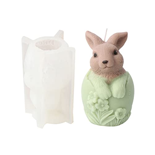 Eggshell Kaninchen Kerze Schimmel Schlüpfen Hasen Kerze Silikon Schimmel Backform Schokoladenschokolade Dekorationswerkzeug von THINCAN