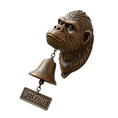 Hangable Manuelle Türklingel Garten Vordertür Glocken Tierform Metall Willkommen Zu Hause Wanddekoration Geschenk Gorillas Form Metall Willkommen von THINCAN