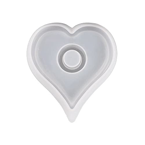 Heart Round Candlestick Silikonform Kerzenhalter Tablett Gips Harz Form Handgefertigt Kerzenhalter Schimmelpilzdekoration von THINCAN