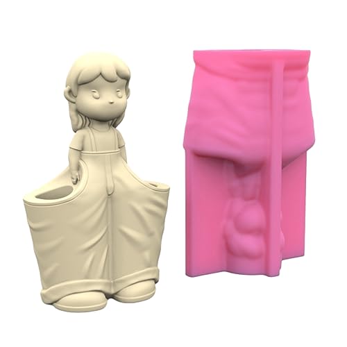Hosen Mädchen Stifthalter Blumentopf Silikonform Tisch Ornament Formputz Makingwerkzeug Epoxidharzformen Leicht Zu Spalten von THINCAN