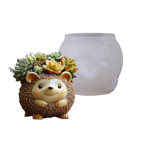 Kreatives Igel Muster Silikon Pflanzer Formblumblüten Formen Für Harzschmuckverarbeitung Und Sukkulenten Dekorationen Hedgehog Pflanzer Silikonform von THINCAN