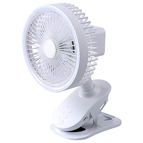 Leichter 5 9-Zoll-3-Gang Clip Lüfter 2 In 1 Schreibtischlüfter USB Ladeventilator Mit Leichtem 2400-mAh Tischventilator Für Klettern Freien von THINCAN