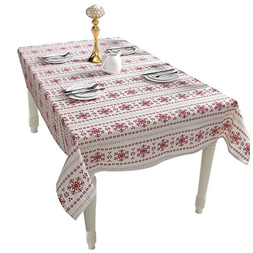 Mode Handgefertigte Tischläufer Weihnachten Rote Schneeflocken Läufer Wohnkultur Für Jeden Anlass Polyester Leinen Weihnachtsabdeckung Tuch von THINCAN